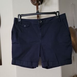 DKNY JEANS Cuffed Shorts Dark Blue Size 12